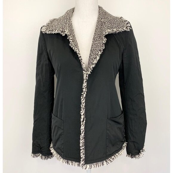 Saks Fifth Ave reversible jacket tweed black white - Picture 2 of 6